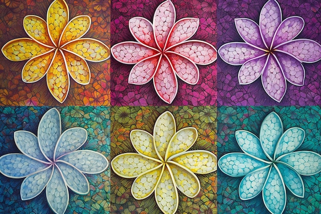 A fractal background multicolored flowers