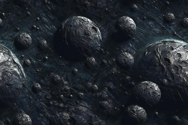 Fractal image of black stones in water