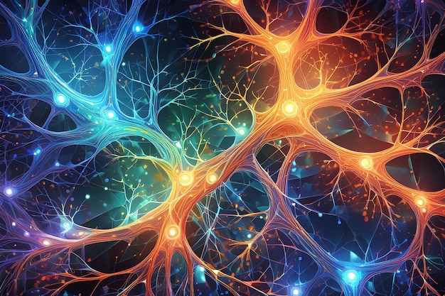 Fractal Neural Connections in Vivid Hues