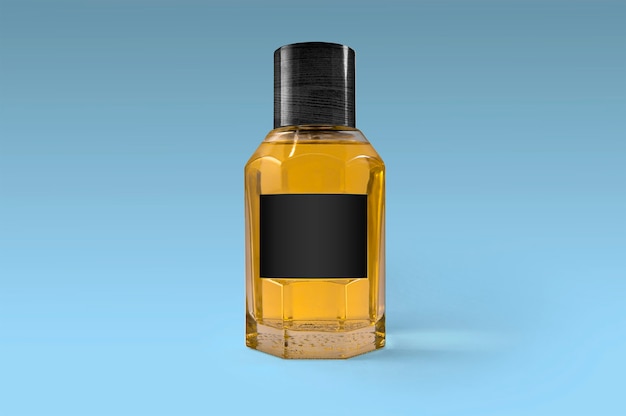 Fragance bottle with black label