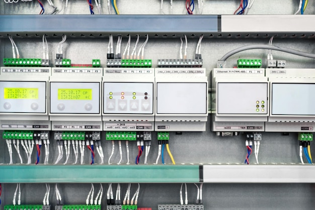 Fragment of circuit in the power control cabinet