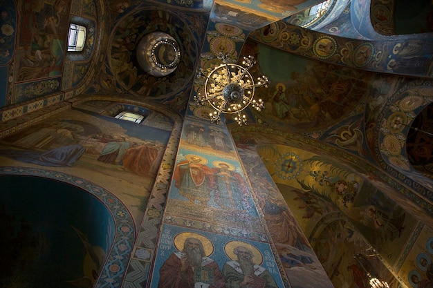 Fragment of the interior of the dome of the Kazan Cathedral in St. Petersburg.