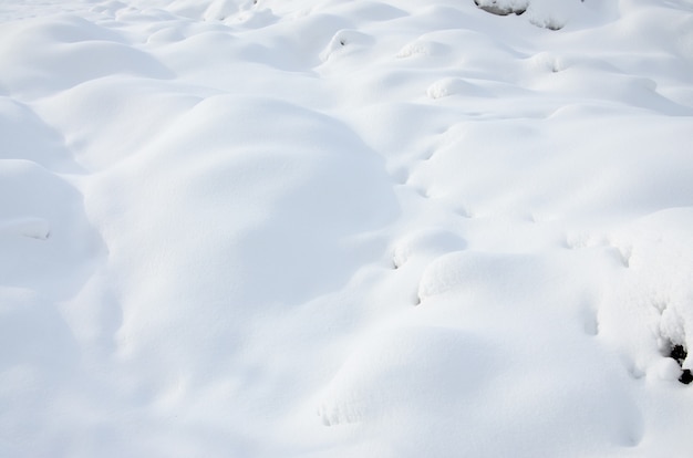 Fragment of the road, covered with a thick layer of snow