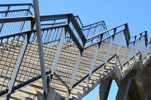 A fragment of a stepped ascent to the pedestrian bridge