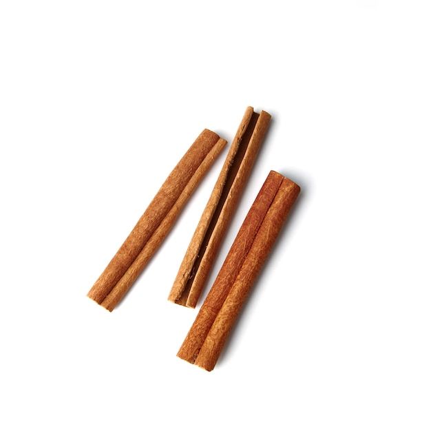 Fragrant Cinnamon sticks isolated on white background