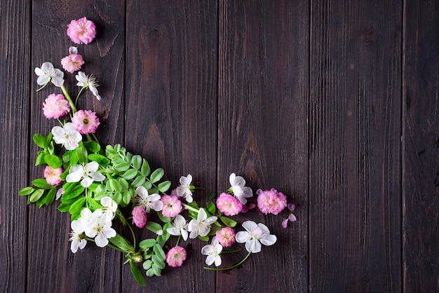 Frame of beautiful flowers