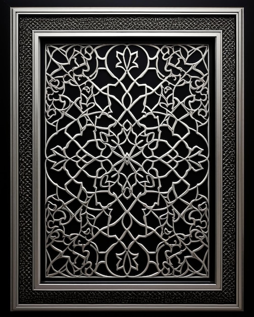 Photo frame black and white image arabic style