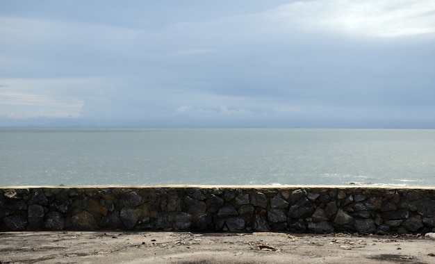 The frame of blue sky, cloud and sea at the beach