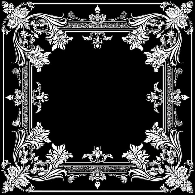 Frame and borders black and white Thai pattern Vector illustration