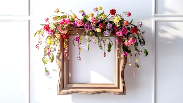 Photo frame decorated with flower