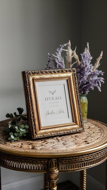 Frame on decorative table