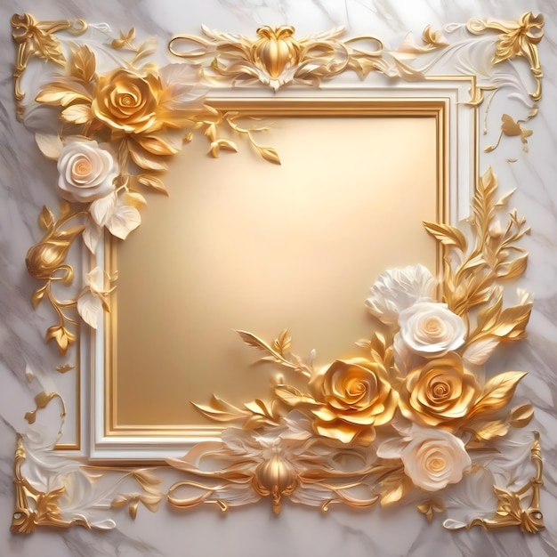 A frame flower golden white luxury