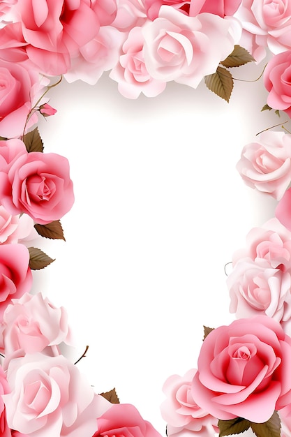 Frame of fragrant 3d Rose background