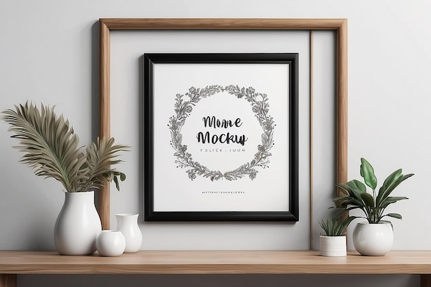 Frame Mockup Interior Scene with Decorations