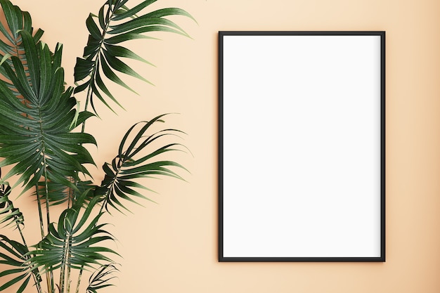 Frame Mockup Tropical with Black Frame