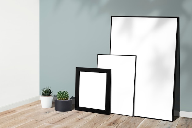 Frame mockups against a wall