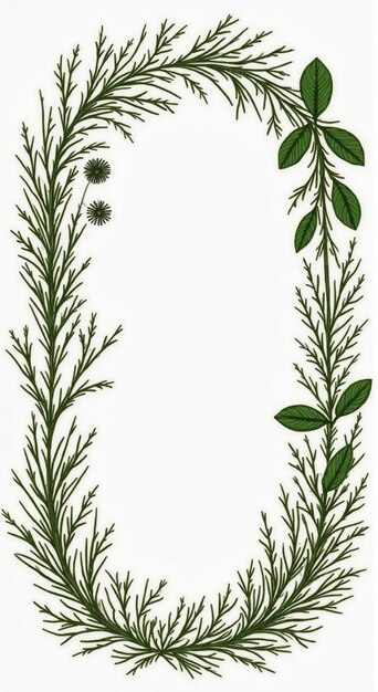 Photo a frame of plants with a blank white background