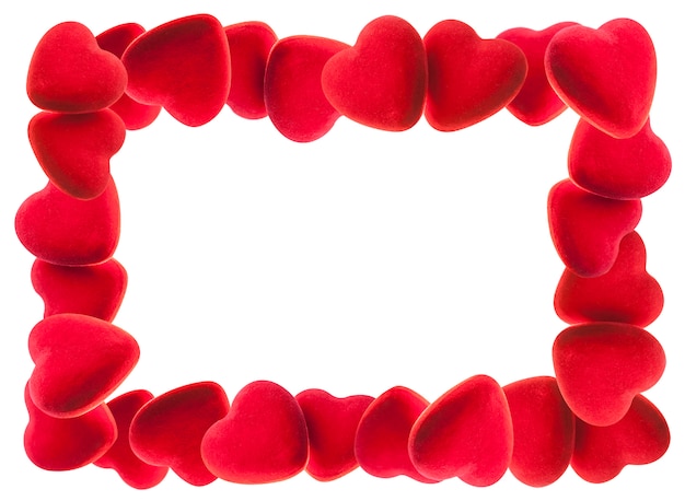 Frame of red hearts 