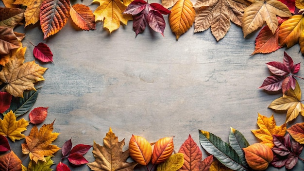 Photo a frame with autumn leaves on it and a blank sign that says autumn leaves