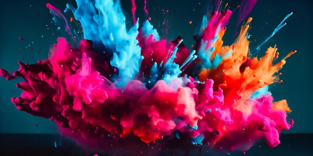 A frame with colorful explosions at the bottom of it