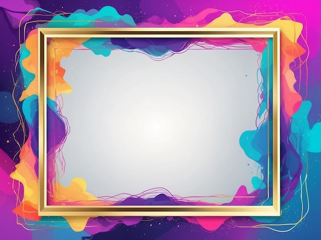 Photo a frame with colorful lines and a place for text