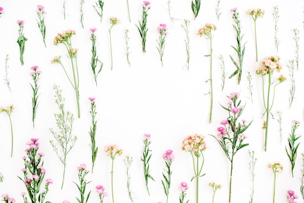 Frame with colorful wildflowers design