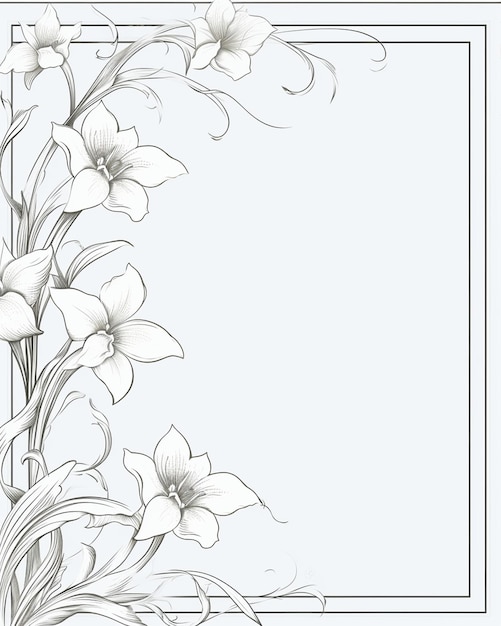 Photo frame with daffodils vector illustration