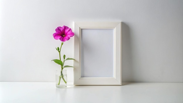 a frame with flowers on it and a picture of flowers on the wall