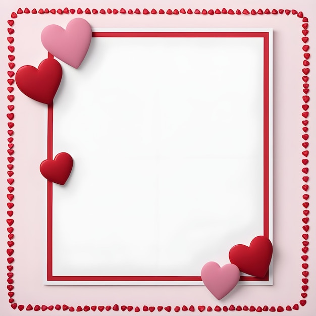 a frame with hearts and a border that says love on it