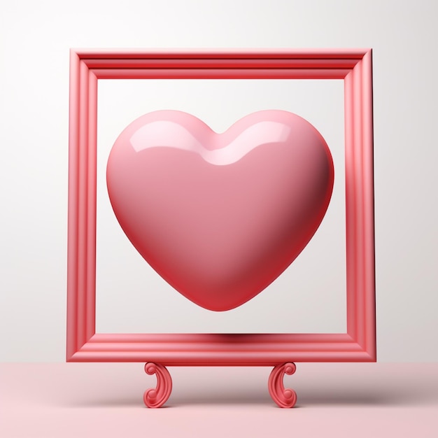 A frame with hearts on it isolated background