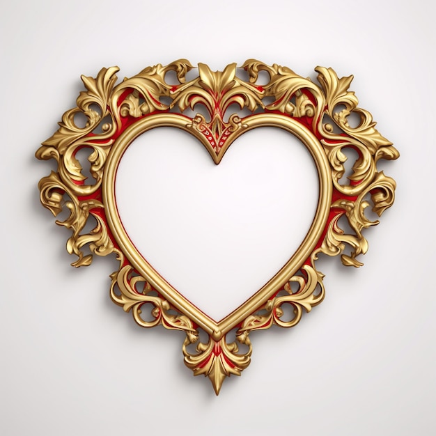 A frame with hearts on it isolated background