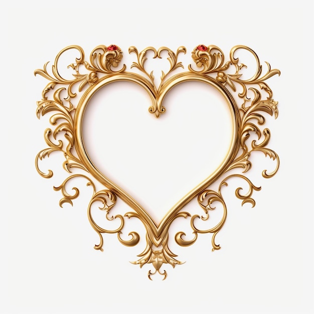 A frame with hearts on it isolated background