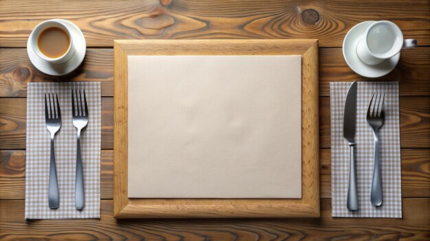 Photo a frame with a picture of a blank paper that says quot blank quot