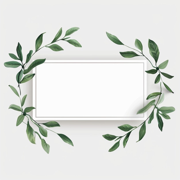 Photo a frame with a picture of a green plant and a frame that says  the word  on it