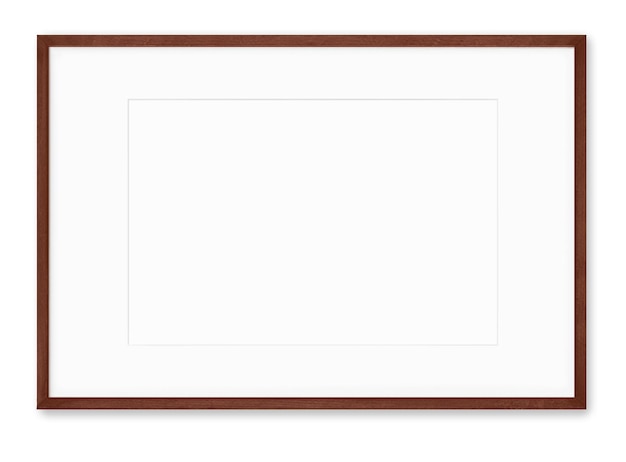 A frame with a wooden frame on a white background.