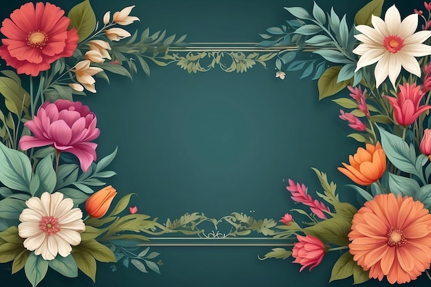 a framed frame with flowers and a white pearl