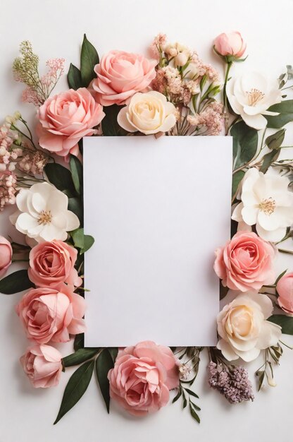 Photo a framed photo of flowers on a wall