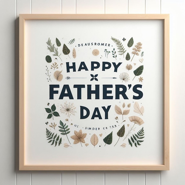 a framed picture of a fathers day on a wall