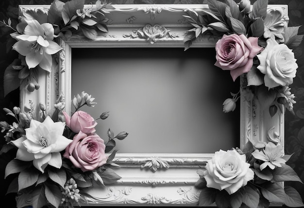 a framed picture of flowers and a frame with a frame that says quot flowers quot