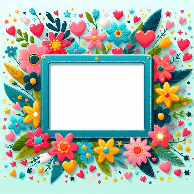 a framed picture of flowers and a frame with a picture of a frame with a picture of a heart