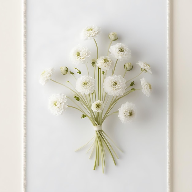 a framed picture of flowers in a frame with a white background