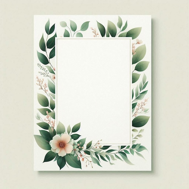 Photo a framed picture of flowers and leaves on a wall