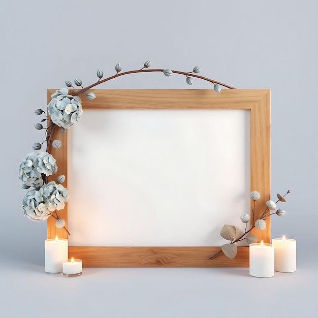 a framed picture of flowers and a picture frame with a white background