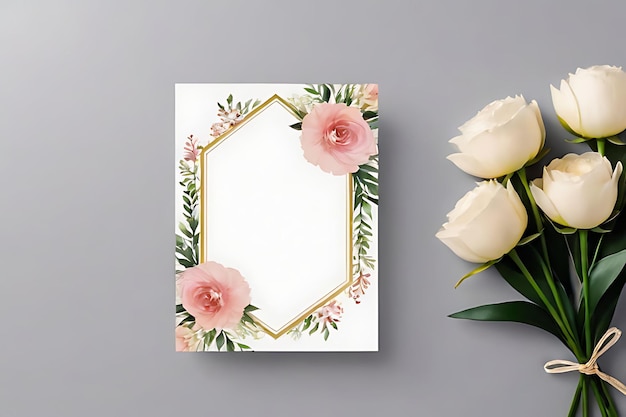 Photo a framed picture of flowers with a frame that says quot peonies quot