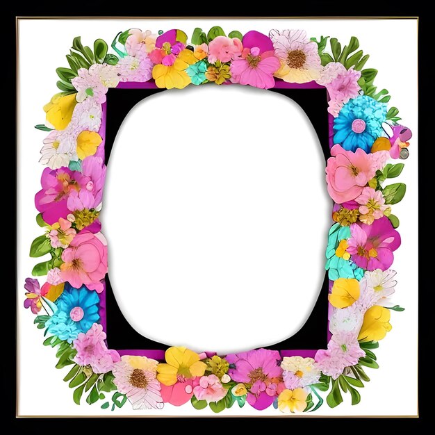 Photo a framed picture of flowers with a frame that says  spring