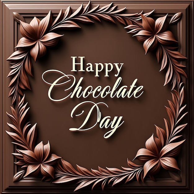 Photo a framed picture of a happy chocolate day