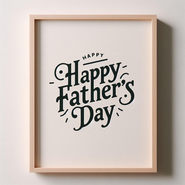 a framed picture of a happy fathers day on a white wall