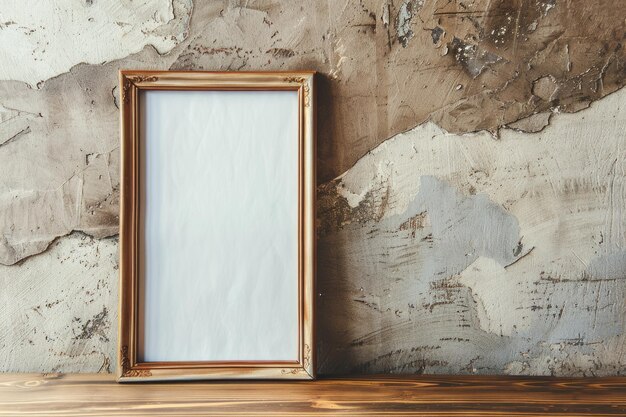 a framed picture on a wall with a white sheet of paper