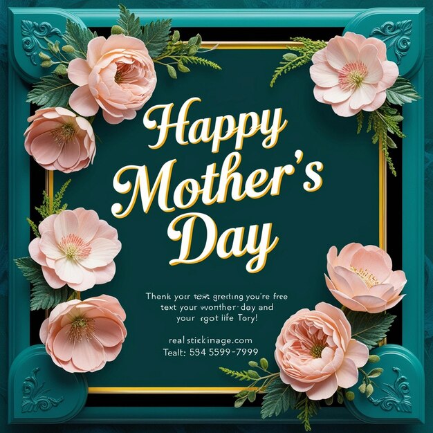 a framed poster for a mothers day with flowers on it