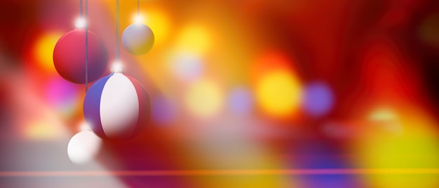 France flag on Christmas ball with blurred and abstract background